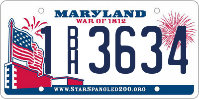 MD license plate 1BH3634