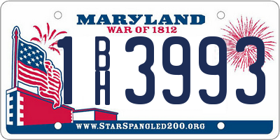 MD license plate 1BH3993