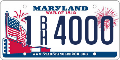 MD license plate 1BH4000