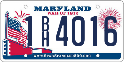 MD license plate 1BH4016