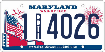 MD license plate 1BH4026