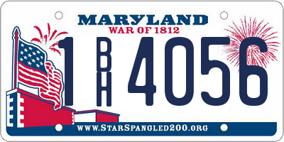 MD license plate 1BH4056
