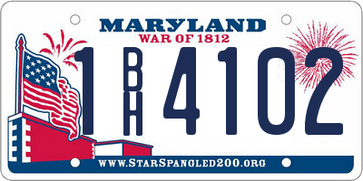 MD license plate 1BH4102