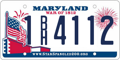 MD license plate 1BH4112