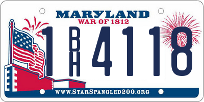 MD license plate 1BH4118