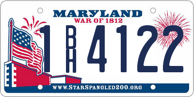 MD license plate 1BH4122