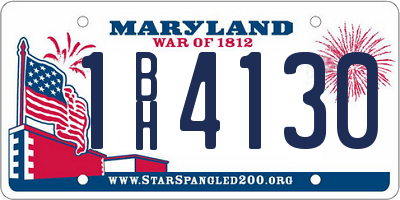 MD license plate 1BH4130