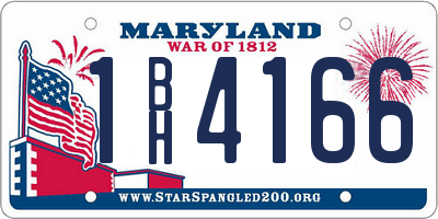 MD license plate 1BH4166