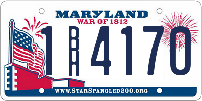 MD license plate 1BH4170