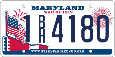 MD license plate 1BH4180