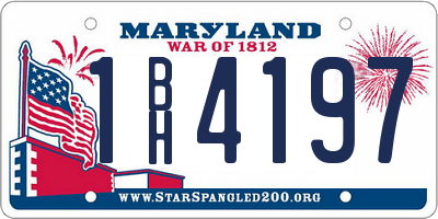 MD license plate 1BH4197