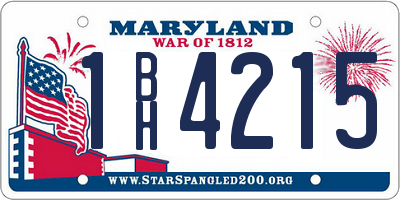 MD license plate 1BH4215