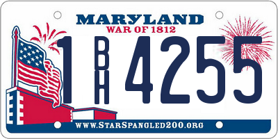 MD license plate 1BH4255