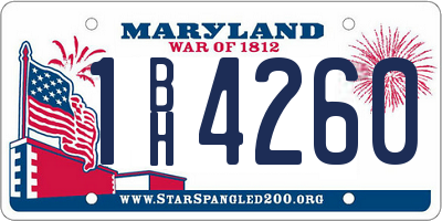 MD license plate 1BH4260
