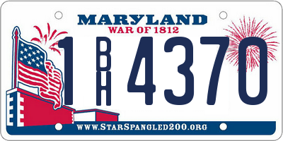 MD license plate 1BH4370
