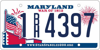 MD license plate 1BH4397