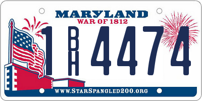 MD license plate 1BH4474