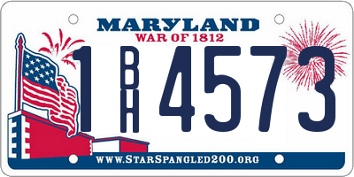 MD license plate 1BH4573