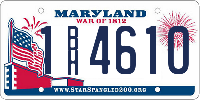 MD license plate 1BH4610