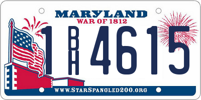 MD license plate 1BH4615