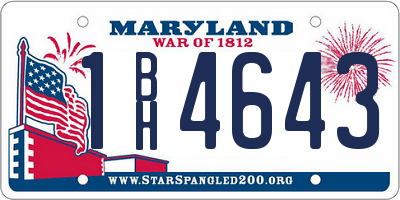 MD license plate 1BH4643