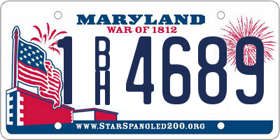 MD license plate 1BH4689