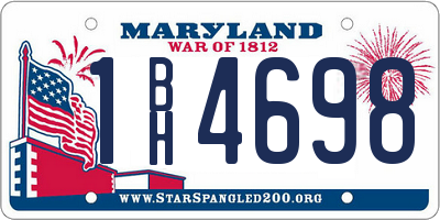 MD license plate 1BH4698