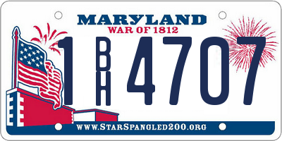 MD license plate 1BH4707