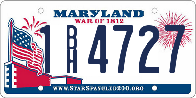 MD license plate 1BH4727