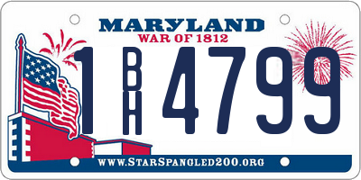 MD license plate 1BH4799