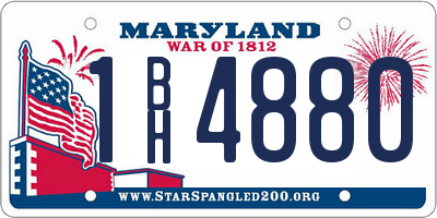 MD license plate 1BH4880