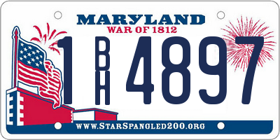 MD license plate 1BH4897