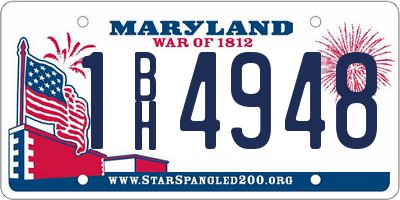 MD license plate 1BH4948