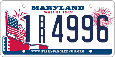 MD license plate 1BH4996