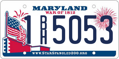MD license plate 1BH5053