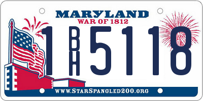 MD license plate 1BH5118