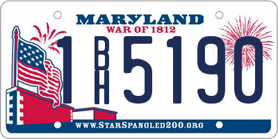 MD license plate 1BH5190