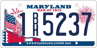 MD license plate 1BH5237