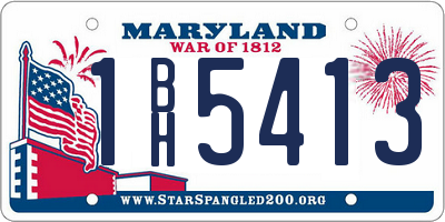 MD license plate 1BH5413
