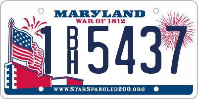 MD license plate 1BH5437