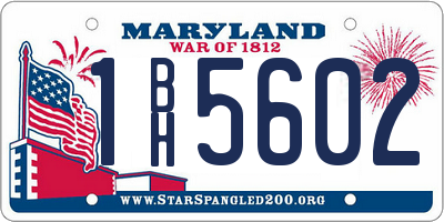 MD license plate 1BH5602