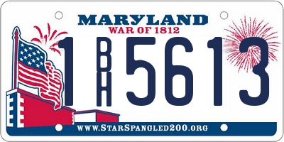 MD license plate 1BH5613