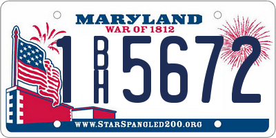 MD license plate 1BH5672