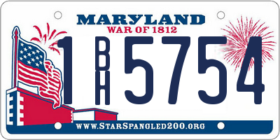 MD license plate 1BH5754
