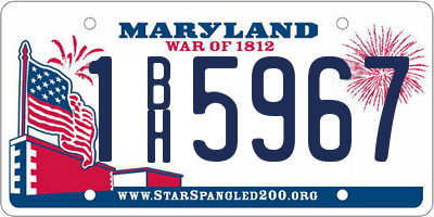 MD license plate 1BH5967
