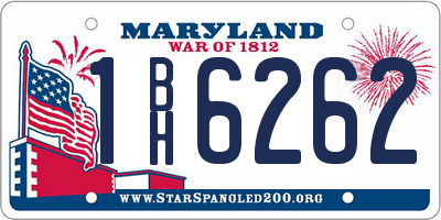 MD license plate 1BH6262