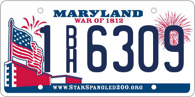 MD license plate 1BH6309