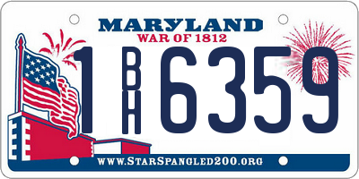 MD license plate 1BH6359