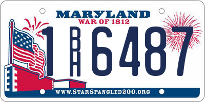 MD license plate 1BH6487