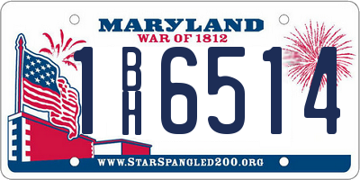 MD license plate 1BH6514